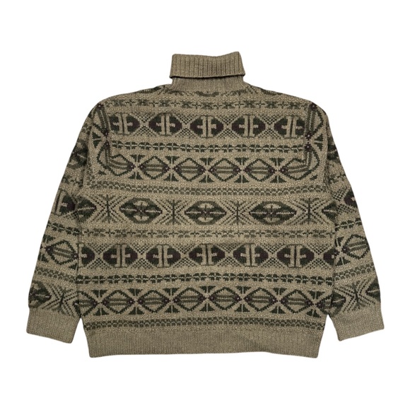 Vintage 90s Polo Ralph Lauren Fair Isle Norwegian Turtleneck Sweater Mens XL - Picture 2 of 8